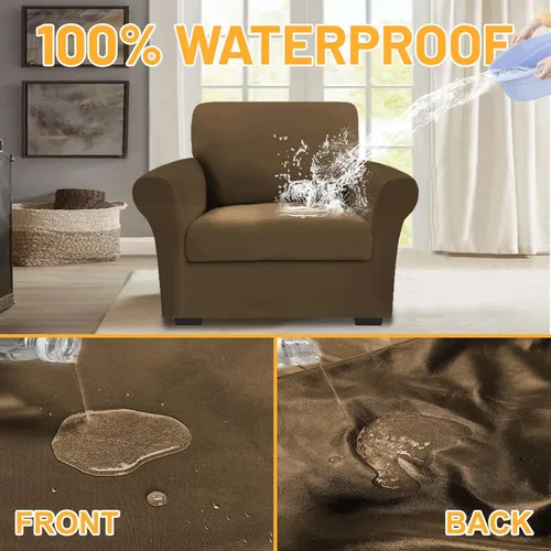 Vista 3 de Arfntevss Fundas para sillón 100% impermeables para sala de estar, fundas elásticas para sillas de sofá, sillón, juego de fundas antideslizantes