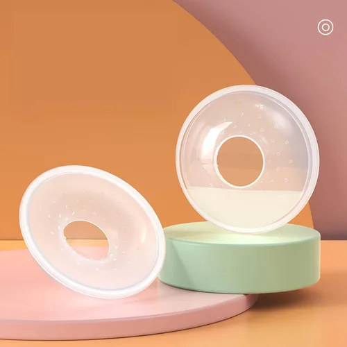 Vista 4 de Yuly Colector de leche de silicona para mamás lactante, protector de pezones para mamá, protector de pezones reutilizable, 2 unidades de conchas