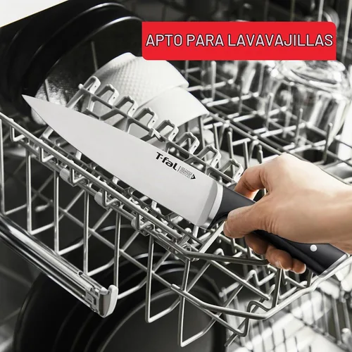 Vista 6 de T-fal Ice Force - Juego de cuchillos de cocina de acero inoxidable alemán y bloque de madera, 11 piezas, afilado de larga duración, alta precisión