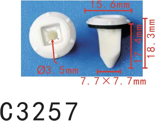 Vista 17 de Autobahn88 - Clip de remache tipo push-in para parachoques, compatible con Renault (OEM: 054000001R) (Paquete de 20)