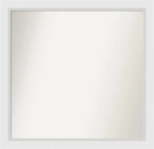 Vista 224 de Amanti Art Espejo de baño blanco para sobre el fregadero, 24 x 26 pulgadas, espejo rectangular blanco y blanco, marco de madera contemporáneo
