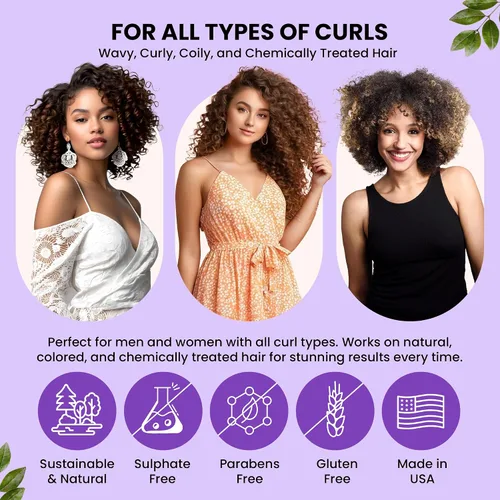 Vista 4 de Controlled Chaos, Como se ve en Shark Tank Curl Defining Cream para todo tipo de cabello para añadir suavidad y controlar el rizado, crema