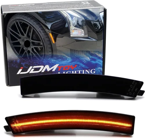 Vista 12 de iJDMTOY Kit de luz de marcador lateral de parachoques delantero ámbar completo con lente semitransparente de 36-SMD LED Compatible con Cadillac 2020
