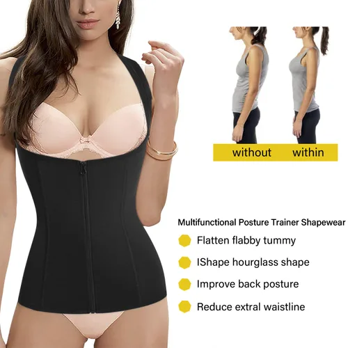 Vista 3 de URSEXYLY Correctores de postura para mujer, chaleco de entrenamiento de cintura, control de abdomen, moldeadores corporales para cuello, hombros