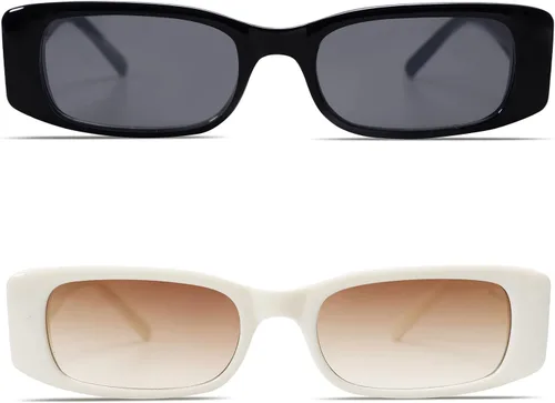 Vista 40 de Allarallvr Lentes de sol rectangulares para mujer, estilo retro de los años 90, Y2K, clásicos, vintage, cuadrados, AR82037