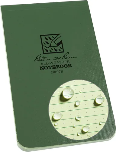 Vista 10 de Rite in the Rain Cuaderno encuadernado superior resistente a la intemperie, 3.25" x 5.25", cubierta negra (No. 778)