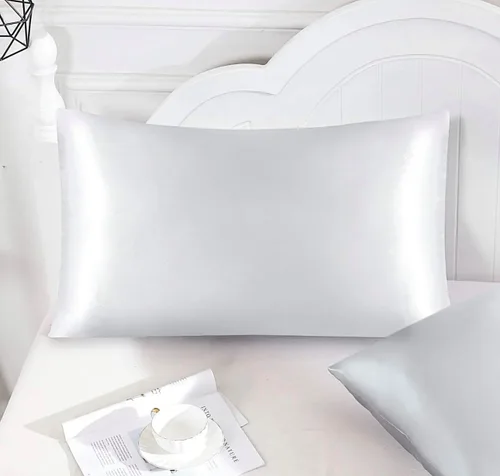 Vista 3 de SkinBiome Juego de 2 fundas de almohada de satén Fundas de almohada de seda para cabello y piel Fundas de almohada refrescantes con cierre
