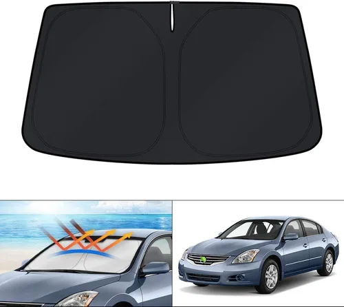 Vista 64 de KUST - Parasol plegable para parabrisas para BMW X1 E84, accesorios 2011 2012 2013 2014 2015, protector de visera de sol ajustable que bloquea