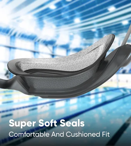 Vista 6 de Speedo Hydropulse - Gafas de seguridad con protección UV blanca/gris con correa ajustable y acolchada para la cabeza y lentes de visión amplia