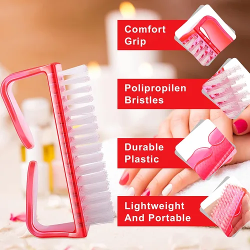 Vista 4 de HOFASON - 12 cepillos de uñas con agarre de mango, cepillo de uñas para limpieza de uñas, manicura para limpiar debajo de las uñas, cepillo