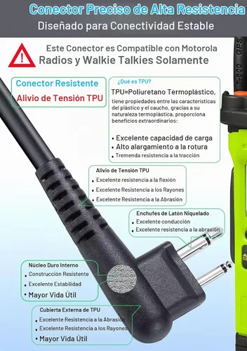 Vista 3 de commountain Micrófono de altavoz para radios Motorola R2, CP100D, CP200D Negro