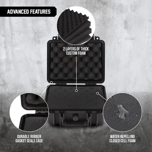 Vista 3 de Durabox Estuche Resistente a Todas Las Condiciones Climáticas 10 x 9 x 5” - Estuche de Viaje con Carcasa Rígida Aprobada por la TSA con Espuma