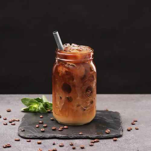 Vista 3 de Tazas reutilizables de té y licuado de burbujas Boba – 2 tarros de vidrio de boca ancha de 32 onzas con tapas de bambú – 2 popotes Boba