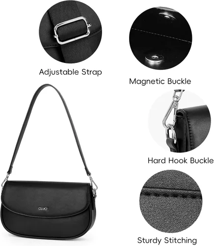 Vista 5 de CLUCI Monederos para mujer, bolso de hombro pequeño, lindo embrague de diseñador, bolsos de cuero cruzados, bolso Hobo