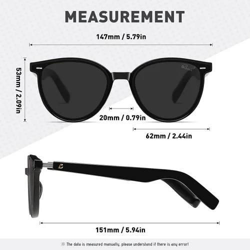 Vista 4 de Bevi Cateye - Gafas de sol polarizadas con patillas retro, protección UV 400, gafas de moda para mujer