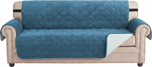 Vista 10 de H.VERSAILTEX Funda reversible para silla, protector de muebles antideslizante, resistente al agua, con correas elásticas de 2 pulgadas