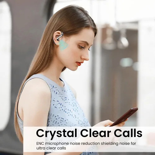Vista 6 de Piluyaa Auriculares Bluetooth 5.3 de oreja abierta, auriculares inalámbricos deportivos con micrófono integrado con ganchos para los oídos