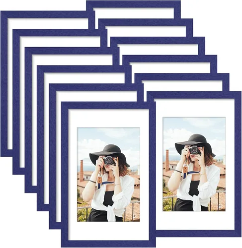 Vista 159 de Picrit - Juego de 12 portarretratos de 4 x 6 pulgadas, para fotos de 3.5 x 5 con paspartú o 4 x 6 pulgadas sin paspartú, marcos para colgar