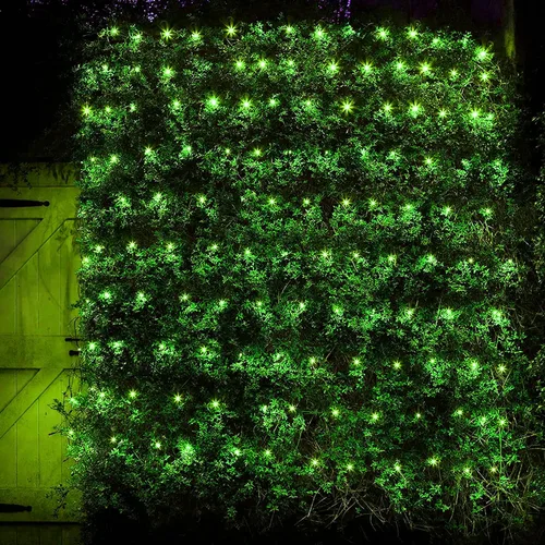 Vista 5 de Dazzle Bright 200 luces LED de red del Día de San Patricio, 9.8 pies x 6.6 pies, luces de malla conectables de alambre transparente con 8 modos