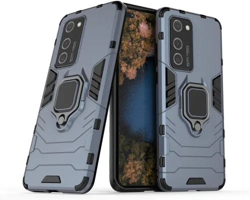 Vista 8 de LuluMain - Funda compatible con Huawei P40 Pro, soporte de anillo de metal (funciona con soporte magnético para automóvil), funda resistente de Negro
