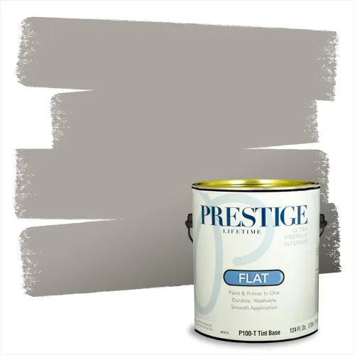 Vista 98 de PRESTIGE Pinturas Pintura Exterior e Imprimación en Uno, 1 Galón, Mate, Combinación Comparable de Sherwin Williams* Black Magic* SW6991-PCM