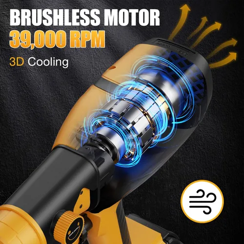 Vista 6 de Pulverizador de pintura inalámbrico para batería Dewalt de 20 V, pulverizador de pintura sin escobillas de 600 W con contenedor de 1000 lúmenes
