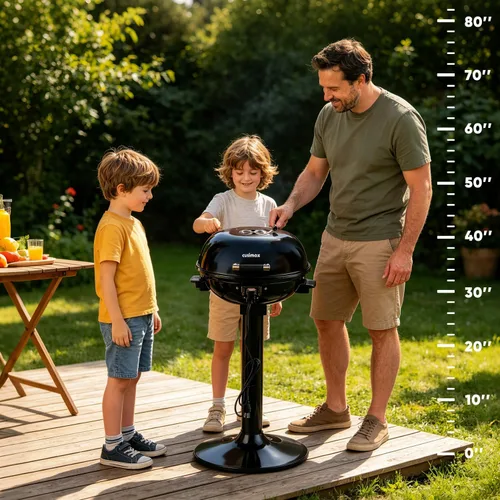 Vista 8 de Parrilla eléctrica, CUSIMAX - Parrilla eléctrica para interiores y exteriores de 1600W portátil con tapa para uso en interiores y exteriores, calor