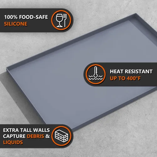 Vista 6 de 17" Tapete de silicona para parrilla Blackstone de 17 pulgadas, cubierta de parrilla de silicona resistente de grado alimenticio, proteja su