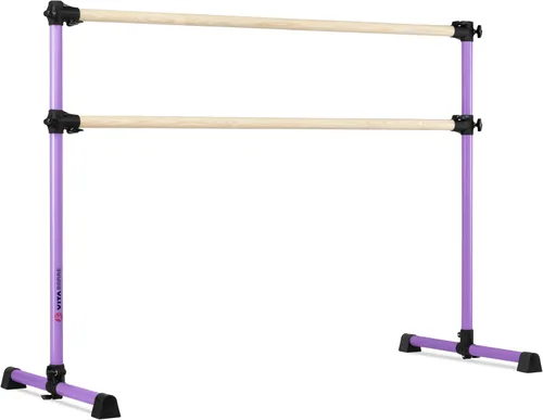 Vista 30 de Barra de ballet portátil independiente doble Vita Barre, Prodigy, de madera Altura ajustable, hecha en EE. UU., equipo de ejercicio para casa