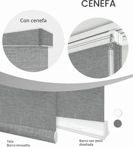 Vista 5 de Graywind - Paneles deslizantes manuales 100% opacos con control de varilla, cortinas para ventanas de privacidad, cortinas para puertas corredizas