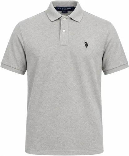 Vista 75 de Polo de piqué de algodón sólido para hombre con pequeño Pony Gris jaspeado