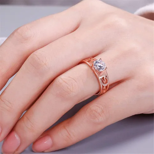 Vista 4 de RMREWY Anillo de plata de ley 925 con diseño de moissanita de 1 unidad, centro de 0.252in, anillos de compromiso para mujer