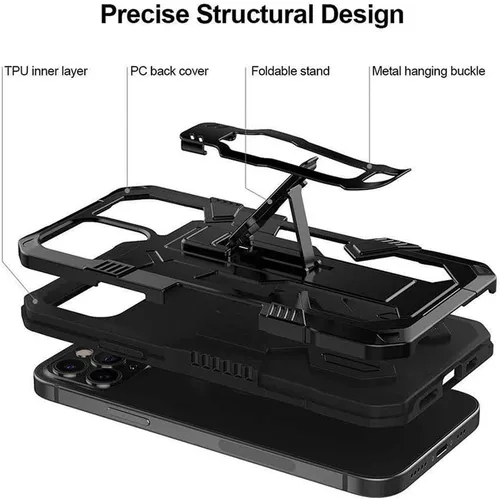Vista 7 de Funda compatible con Samsung A52, protección resistente de grado militar, para Samsung A52, anticaídas de 15 pies, con función atril y 2 protectores