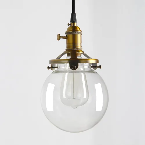 Vista 3 de Permo - Lamparas colgantes en forma de tubería, estilo rústico, industrial, vintage, steampunk, con 5 bombillas de 40 vatios