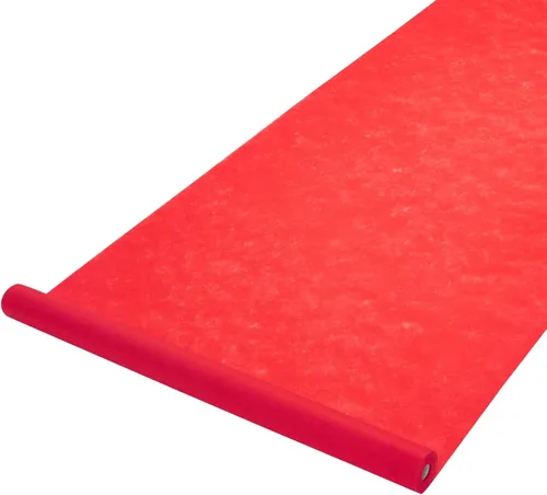 Vista 7 de Blue Panda Alfombra roja para fiesta, 3 pies x 50 pies, alfombra de poliéster rojo para pasillo de boda, decoración de graduación, fiesta temática