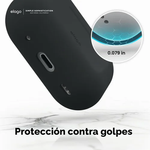 Vista 6 de elago Funda de silicona para AirPods Pro 2 Negro
