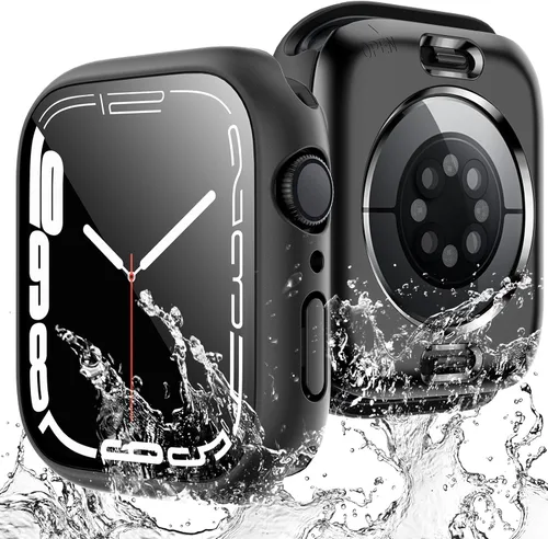 Vista 22 de TAURI - Juego de 2 carcasas rígidas para Apple Watch Series 10 (2024) 46mm, con protector de pantalla de cristal templado PC