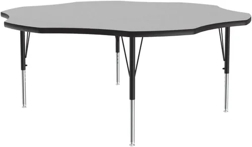 Vista 64 de Correll Mesa rectangular de actividades para el aula de 24 x 48 pulgadas, altura ajustable (19 a 29 pulgadas), parte superior de granito gris, borde