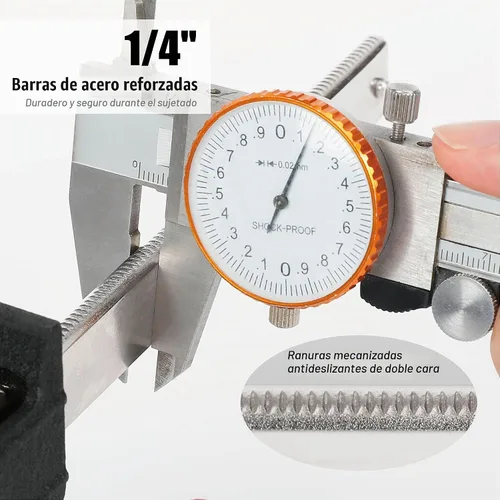 Vista 4 de WORKPRO Juego de abrazaderas de barra de acero de 6 pulgadas, paquete de 2 abrazaderas de barra estilo embrague de liberación rápida con garganta