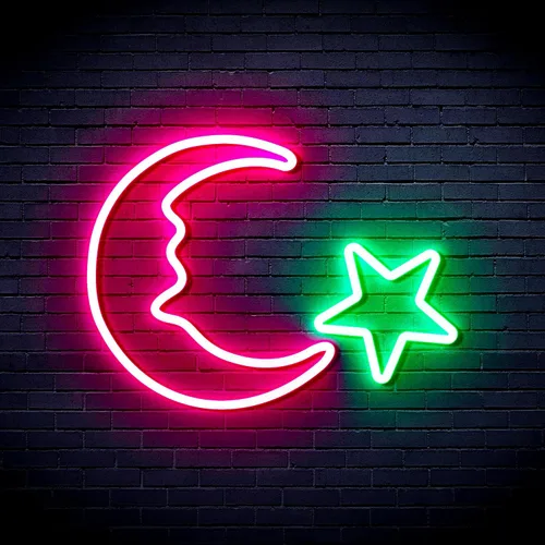 Vista 23 de ADVPRO Moon and Star Flex Silicone LED Neon Sign - Azul - st16s33-fnu0009-b