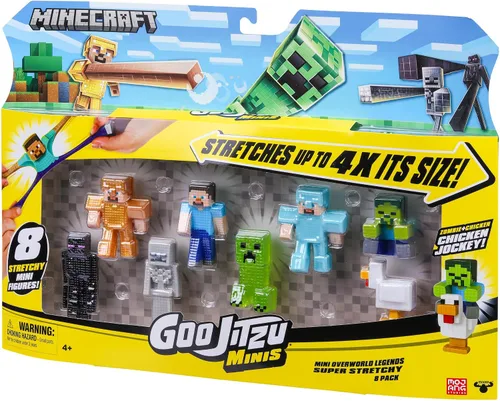 Vista 3 de Goo Jitzu Minecraft Minis, paquete de 8 mini squishies elásticos