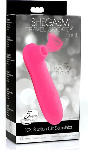 Vista 4 de Travel Sidekick - Estimulador de clítoris de succión 10X, rosa, (AG780)