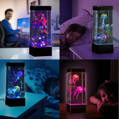 Vista 10 de JINX LUMINOUS JELLYFISH Lámpara grande de alta calidad – Luz LED de 14 pulgadas para acuario con medusas flotantes realistas – Alternativa
