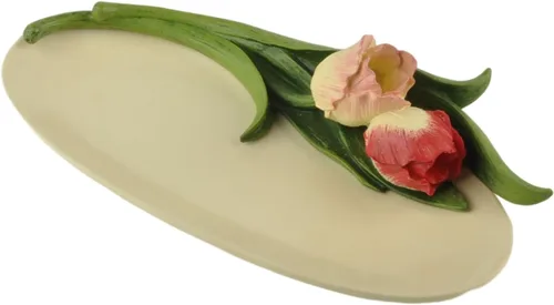 Vista 7 de Plato de joyería de resina de tulipán rosa Soporte para anillos y bandeja para baratijas Elegante organizador de joyas para mujer Regalo