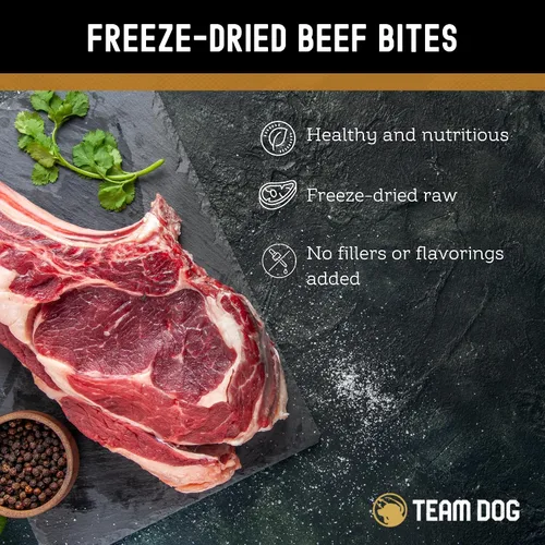 Vista 2 de Team Dog Golosinas para perros con corazón, pulmón e hígado de res, 5.4 onzas, sin gluten y sin granos