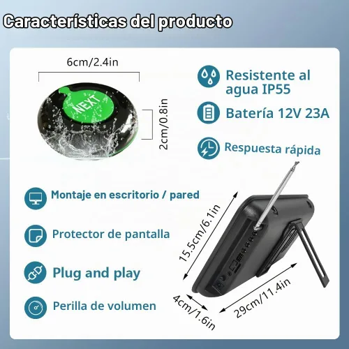 Vista 4 de Now Serving Number System Take a Number System Sistema de llamadas en cola con pantalla de números de 2 dígitos 2 botón siguiente 1 dispensador