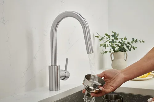 Vista 2 de GROHE 31479DC1 Grifo de cocina con barra desplegable Concetto con pulverizador. 1.75 GPM, Supersteel (acero inoxidable)