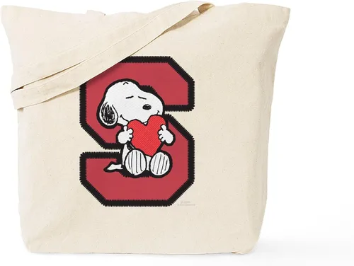 Vista 13 de CafePress Peanuts Snoopy Reusable Beige Canvas Tote Shopping Bag