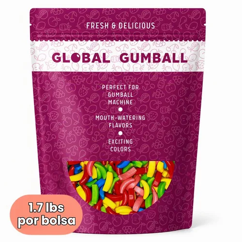 Vista 5 de Bananas Runts Candy – 1200 unidades de caramelos duros de 1.7 libras de repuestos para máquina de chicles a granel – Caramelo de plátano