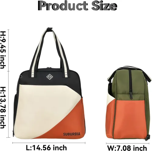 Vista 7 de Bolsa de pickleball para mujeres y hombres, mochila grande de tenis para pickleball, tenis, raquetbol y bolsa de viaje con compartimento